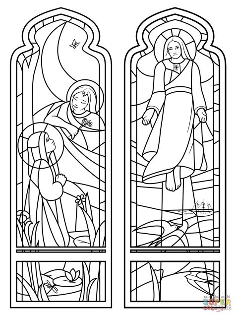 church stain glass window coloring page  adults coloring home