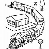 Train Station Coloring Pages Printable Drawing Getdrawings sketch template