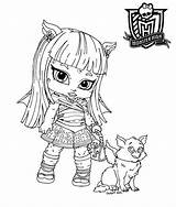 Coloring Monster High Baby Pages Dolls Printable Rochelle Goyle Dibujo sketch template