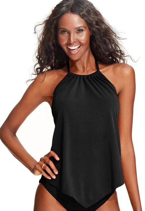 magicsuit angled hem halter tankini top summer style pinterest tankini top modest