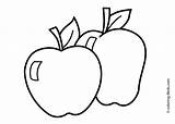 Coloring Apple Pages Two Printable Kids Fruits Drawing Fruit Simple Print Color Colouring Templates Watermelon Gif Appliques Sewing Getdrawings sketch template