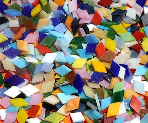 Amazonsmile Lanyani 700 Pieces Stained Glass Triangle Mosaic Tiles