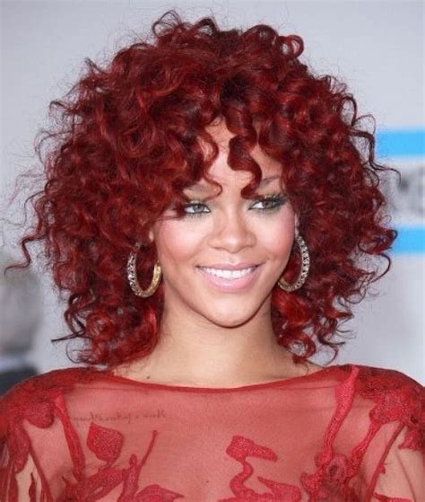 red black women hairstyles for medium length curly hair red curly