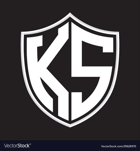 ks logo monogram  shield shape isolated  vector image