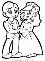 Coloring Pages Wedding Couple Weddin Pretty Getcolorings sketch template