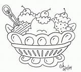 Coloring Pages Ice Cream Dessert Sundae Banana Split Print Printable Drawing Queen Redwork Dairy Shop Color Stitch Logo Desserts Coloriage sketch template