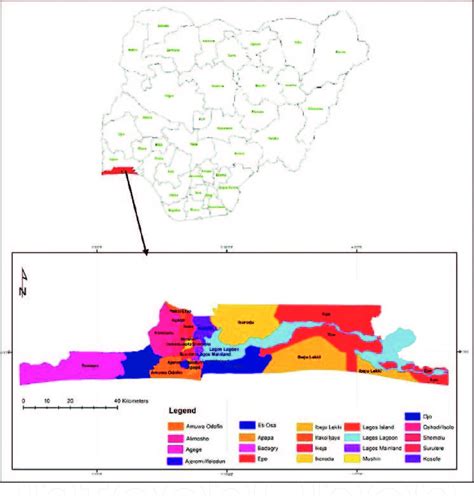 lagos state map showing local government areas  scientific diagram