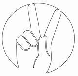 Peace Coloring Pages International Gesture Printable Inspired Sign Categories Print sketch template