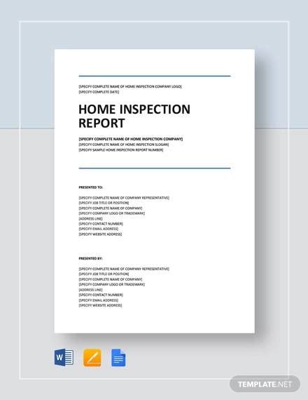 sample home inspection reports  ms word apple pages