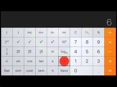 negative exponents  iphone calculator