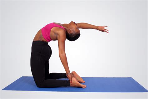 exercise woman  backbend yoga pose kneeling