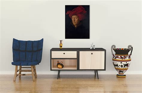 portrait   man   red turban   jan van eyck etsy