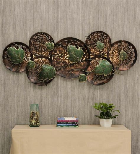 buy wrought iron decorative leaf wall art  led  multicolour