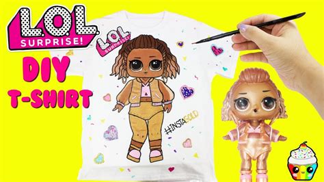 lol surprise instagold diy custom t shirt exclusive lol pop up store doll youtube