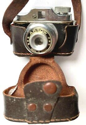 antique  arrow miniature spy camera unusual leather case   japan  picclick