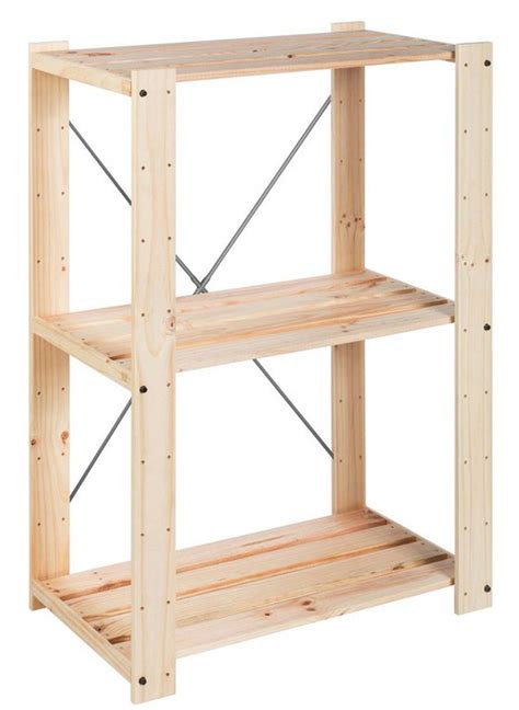 etagère basse en bois avec 3 tablettes wvm37599 — bricowork