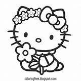 Coloring Pages Canopy Template Kitty Hello Cute Illustration Draw sketch template