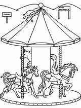 Coloring Pages Carnival Park Merry Go Round Amusement Food Carousel Animals Wheel Water Ferris Brazil Color Getcolorings Trench Ww1 Drawing sketch template