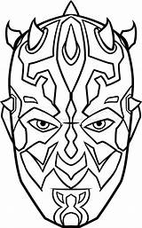 Darth Wars Maul Star Coloring Vader Drawing Easy Mask Drawings Characters Draw Pages Helmet Kids Step Ausmalbilder Printable Dessin Template sketch template