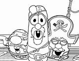 Coloring Pages Larry Veggie Tales Boy Pirate Friends Drawing Paintingvalley sketch template