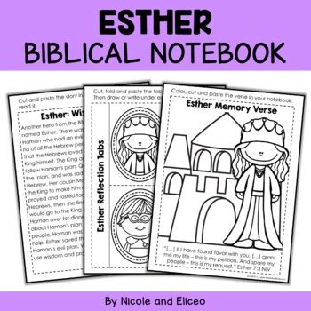 queen esther bible lessons notebook  nicole  eliceo tpt