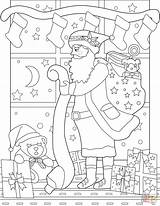 Coloring List Santa Pages His Christmas Printable Claus sketch template