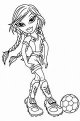 Coloring Bratz Football Pages Girl Jade Girls Playing Printable Colouring Soccer Color Doll Colorkid Online Sheets Print Fairy Sports Player sketch template