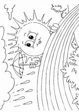 Sun Coloring Rainbow Pages Color Books sketch template