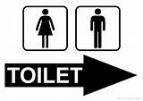 Toilet Sign Arrows Space sketch template