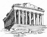 Greek Parthenon Columns Sketch Greece Template Pages sketch template
