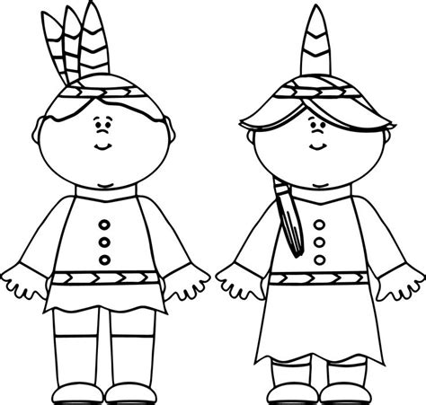 native american indian boy  girl coloring page coloring pages
