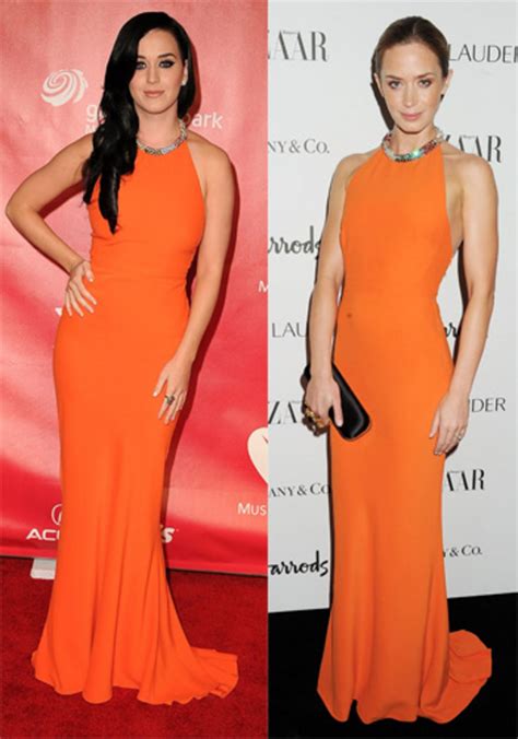 fashion faceoff emily blunt vs katy perry in alexander mcqueen glamour