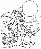 Coloring Broom Pages Witch Halloween Getdrawings sketch template