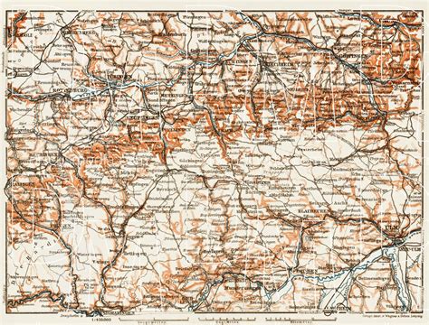 map   central swabian jura   buy vintage map replica