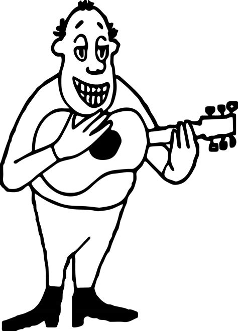 guitar player strumming guitar man coloring page wecoloringpagecom