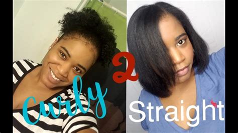 Curly To Straight Natural Hair Dominican Salon Youtube