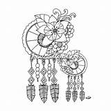 Coloring Pages Dream Dreamcatcher Adult Native American Catcher Adults Catchers Drawing Wolf Colouring Woman Silhouette Getdrawings Easy Instant Getcolorings Digital sketch template