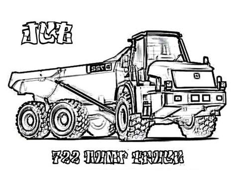 semi trailer dump truck picture  color coloring page kids play color