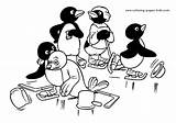 Pingu Pages Coloring Cartoon Color Character Printable Sheets Kids Found sketch template