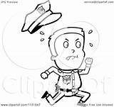 Running Sweating Man Cartoon Coloring Clipart Police Little Vector Thoman Cory Outlined 2021 sketch template