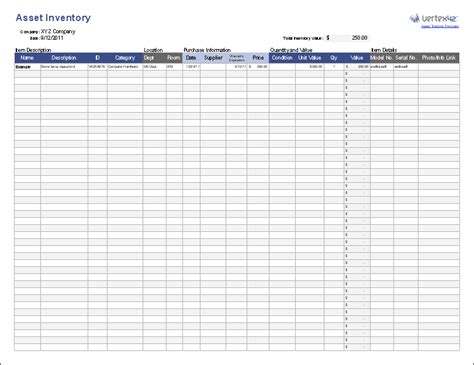 Free Asset Tracking Template For Excel By Vertex42