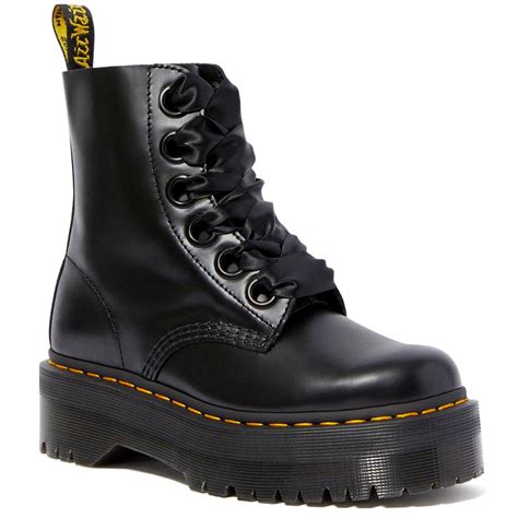 dr martens molly womens quad platform leather boots bl