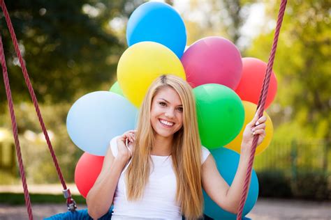 Young Beautiful Woman With Balloons – Windsor Dentists