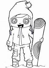 Snowboard Snowboarding Luis Fazendo Deportes Inverno Hellokids sketch template