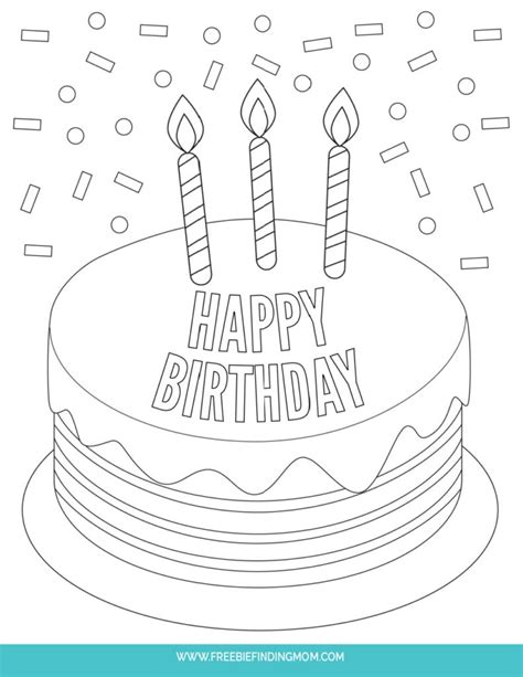 printable birthday cake coloring pages freebie finding mom