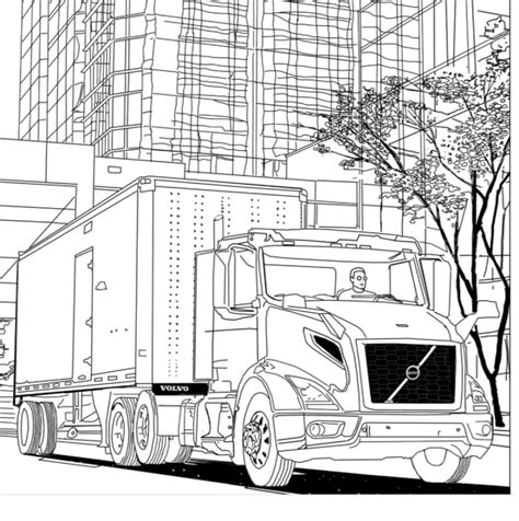 coloring book volvo truck  trailer  print