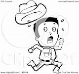 Cowboy Scared Running Hat His Cartoon Clipart Losing While Away Cory Thoman Outlined Coloring Vector 2021 sketch template