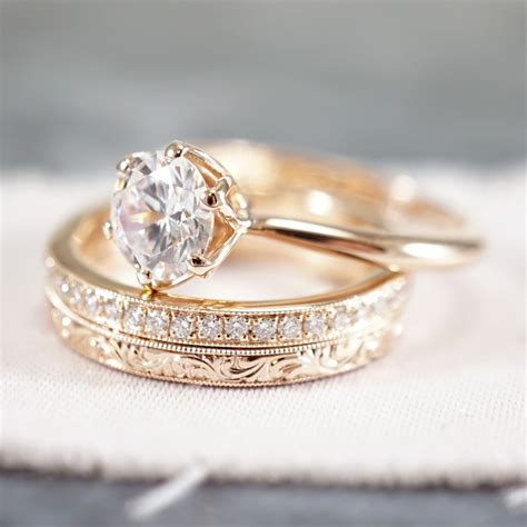 In Love With This Wedding Band Engagement Ring Combo The Details Are