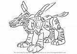 Digimon Metalgarurumon Drawing Draw Drawings Step Learn Anime Paintingvalley Getdrawings sketch template