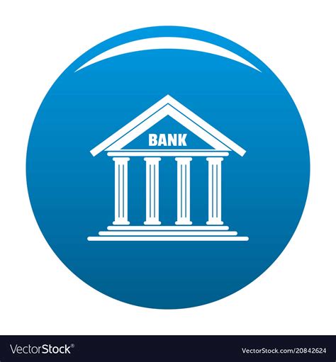 bank icon blue royalty  vector image vectorstock